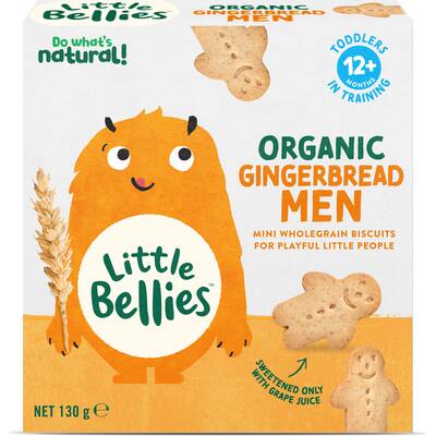 little bellies organic toddler snacks gingerbread men biscuits