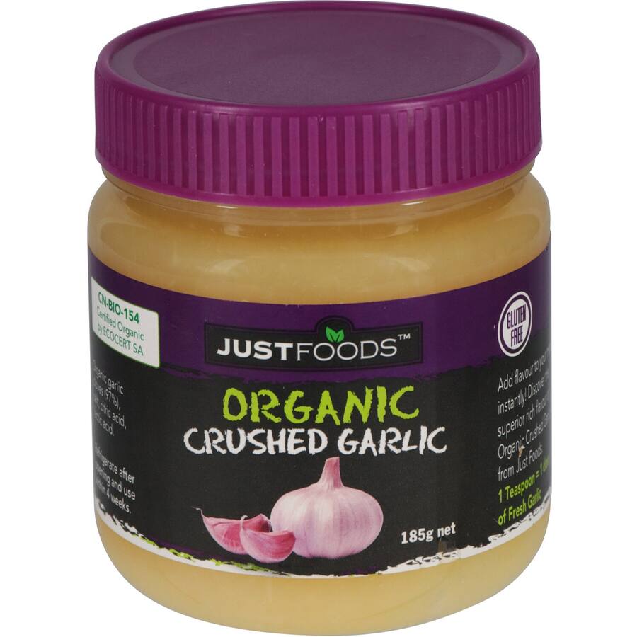 Just Foods Crushed Garlic Organic