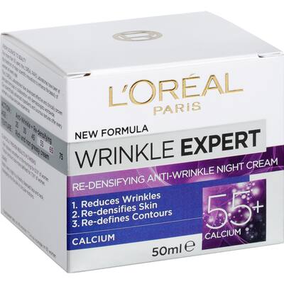 loreal wrinkle expert anti-wrinkle cream night cream 55+
