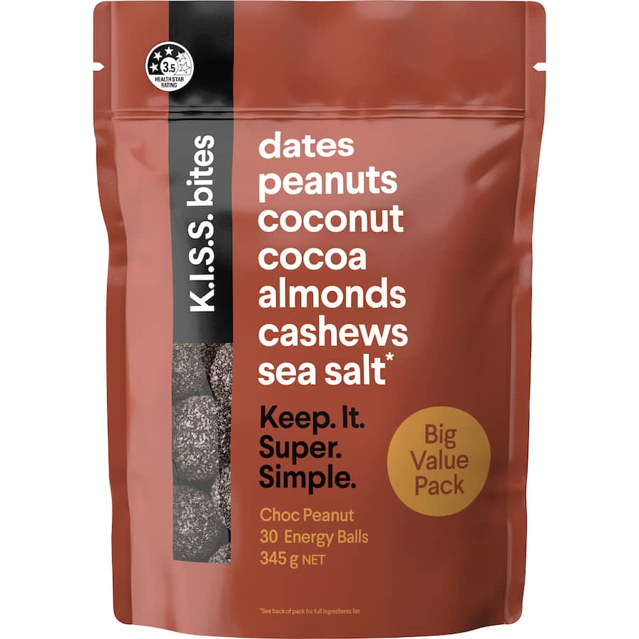 Kiss Wholefood Snack Balls Chocolate Peanut
