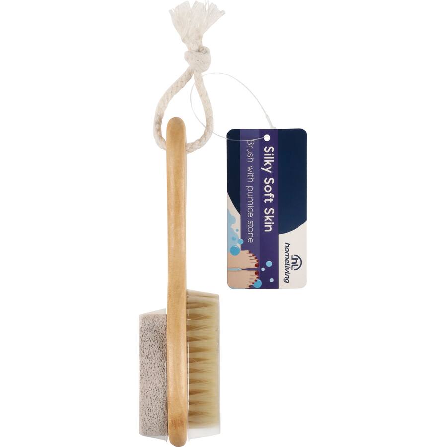 Homeliving Foot Brush Wooden With Pumice Stone