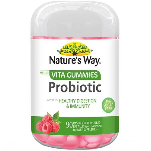 Natures Way Adults Vita Gummies Probiotic Raspberry Flavour Pastilles