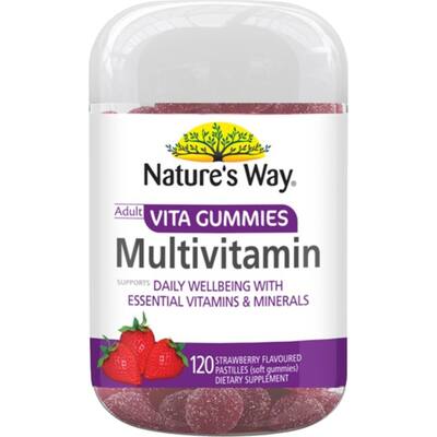 natures way adults vita gummies multivitamin strawberry flavour pastilles