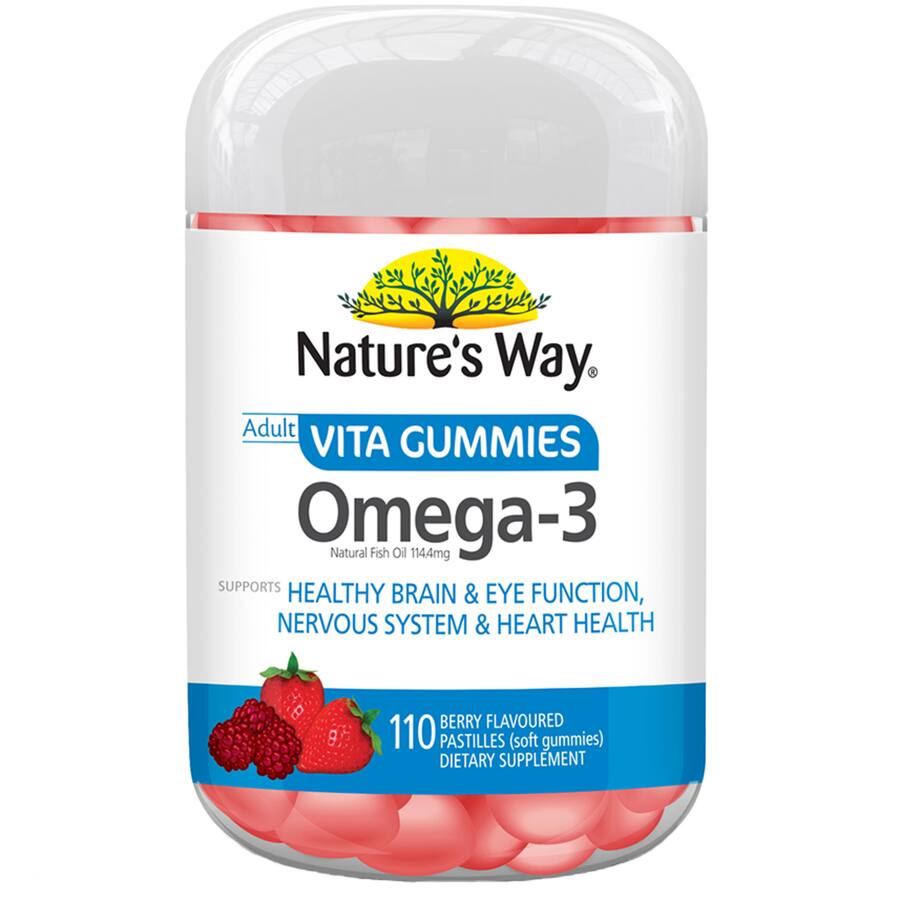 Natures Way Adults Vita Gummies Omega 3 Berry Flavour Pastilles