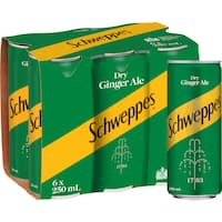 Schweppes Dry Ginger Ale Cans (6x250ml)