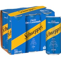 Schweppes Classic Dry Lemonade Cans (6x250ml)