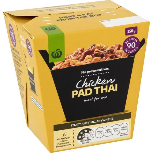 Woolworths Ready To Eat Prepacked Meal Chicken Pad Thai Noodles