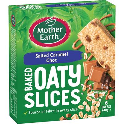 mother earth oaty slices oat bars salted caramel