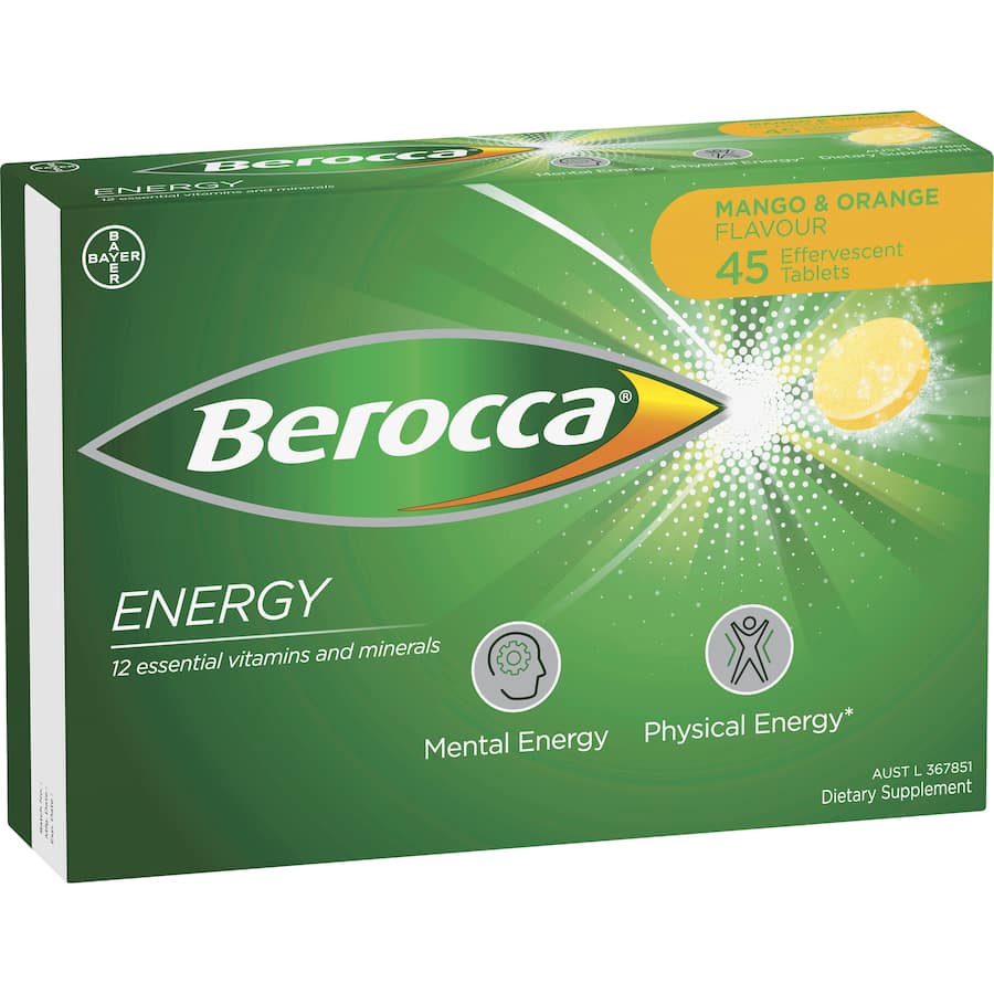 Berocca Performance Effervescent Energy Vitamin C Mango & Orange