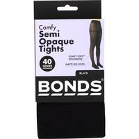 Bonds Comfy Tops Tights Small - Medium Black Semi Opaque