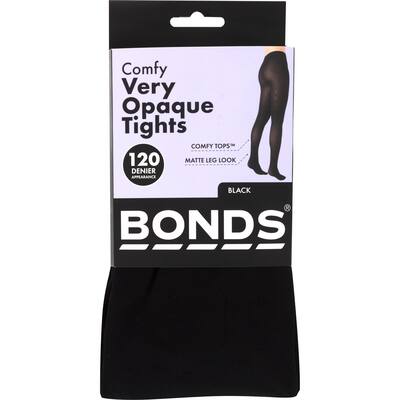 bonds comfy tops tights small - medium opaque black 120 denier