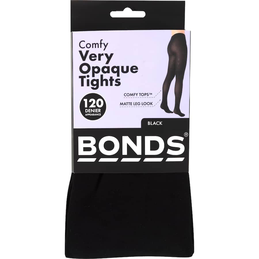 Bonds Comfy Tops Tights Small - Medium Opaque Black 120 Denier