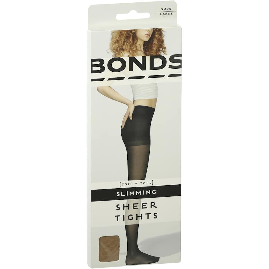 Bonds Comfy Tops Tights Large Slim Sheer Nude