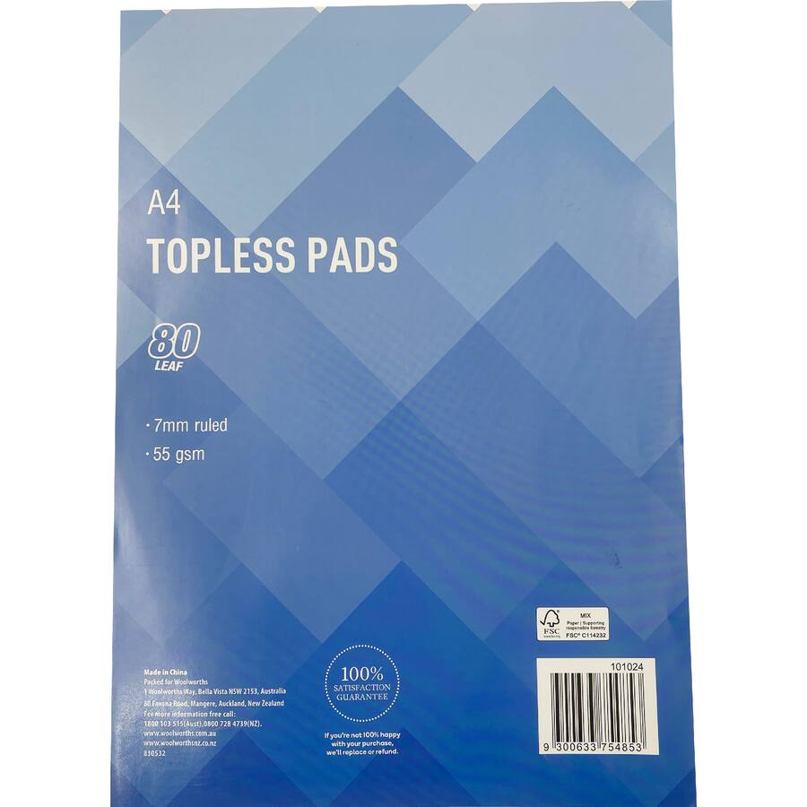 Woolworths Pads Topless