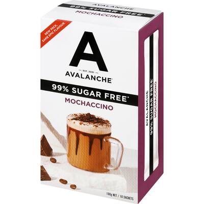 avalanche coffee sachets 99% sugar free mochaccino