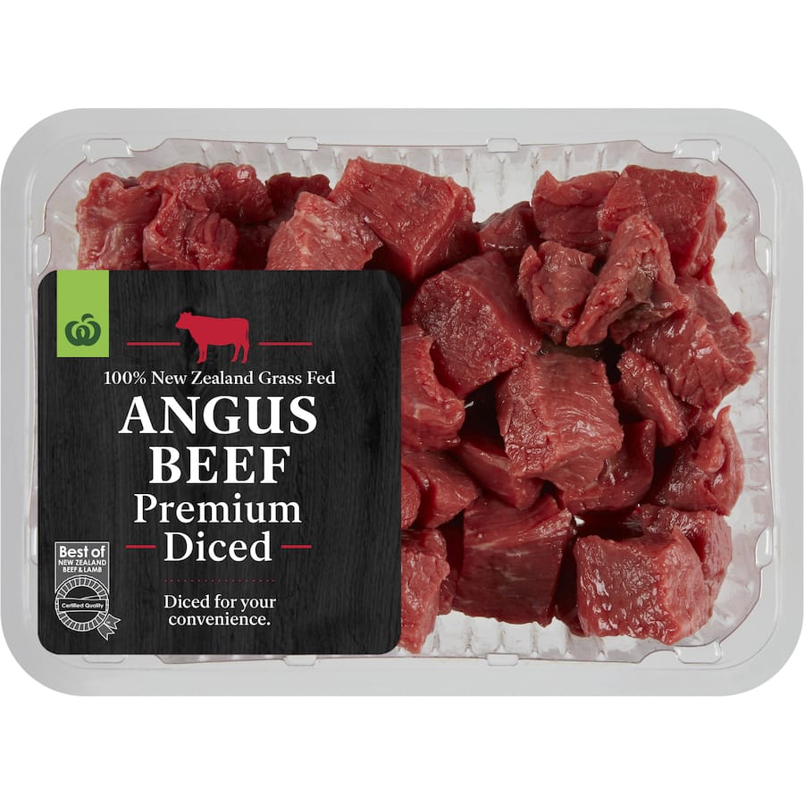 Woolworths Nz Beef Diced Premium Angus Grass Fed