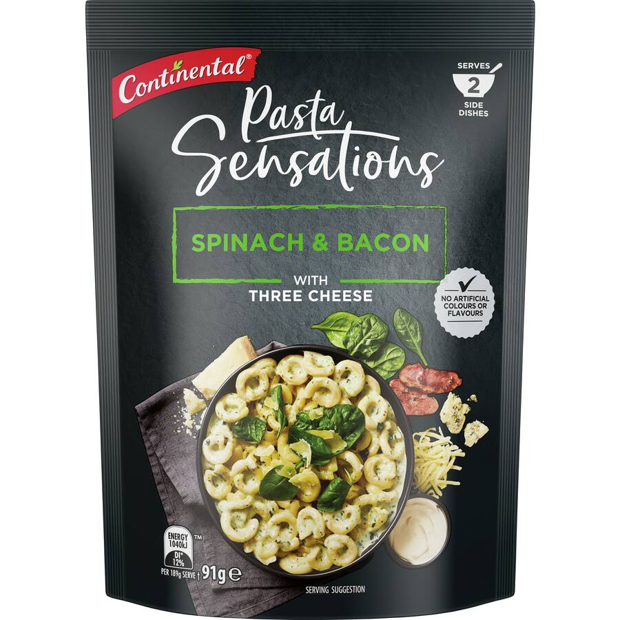 Continental Sensations Pasta & Sauce Spinach Bacon & Three Cheese
