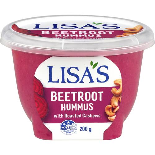 Lisas Hummus Beetroot With Roasted Cashews