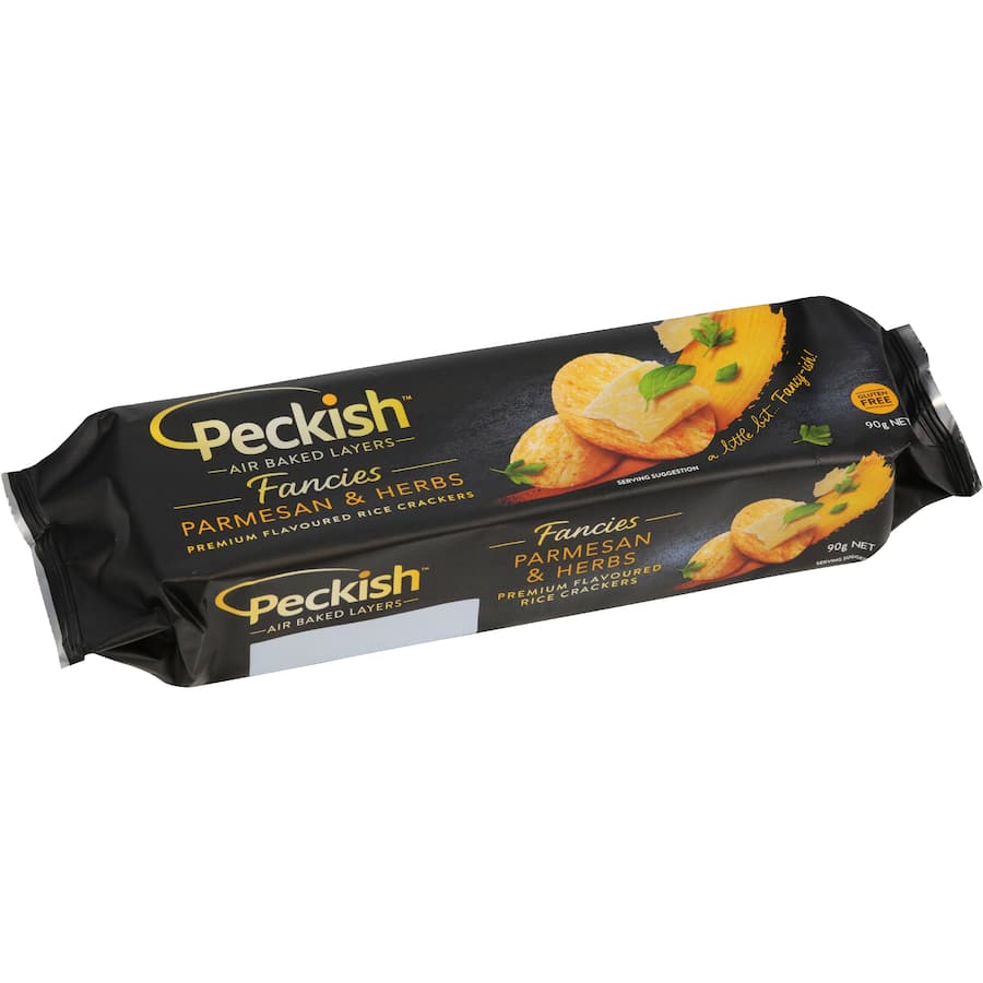 Peckish Fancies Rice Crackers Parmesan & Herb