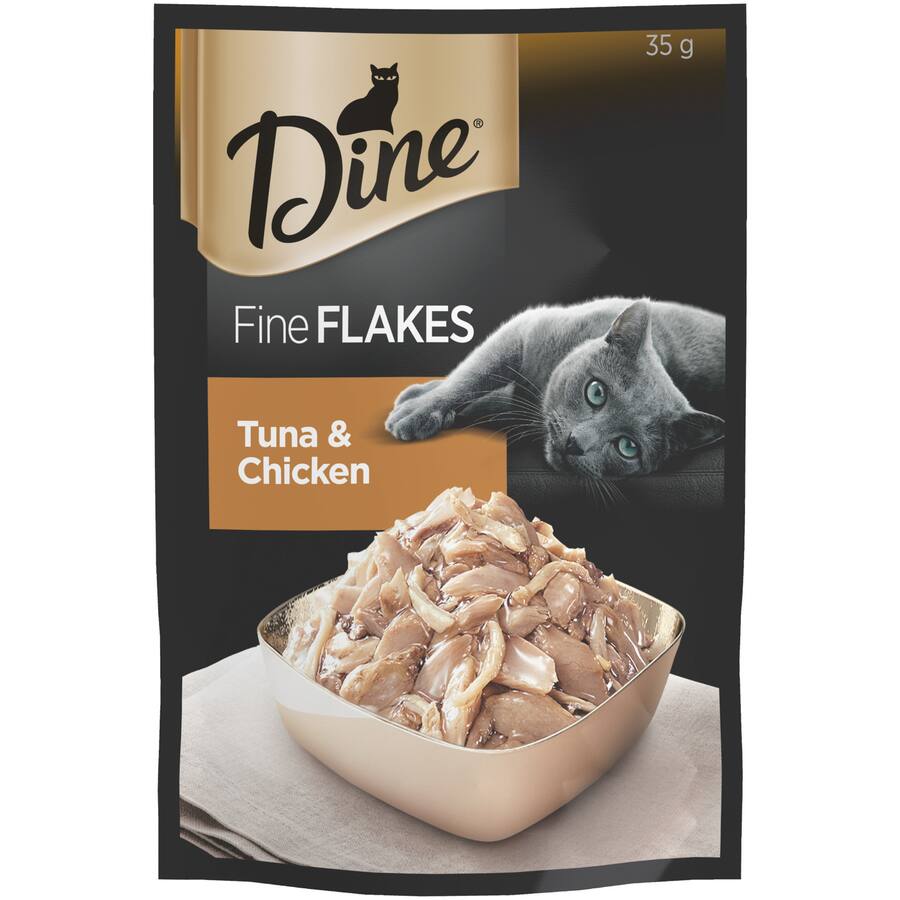 Dine Fine Flakes Wet Cat Food Tuna & Chicken