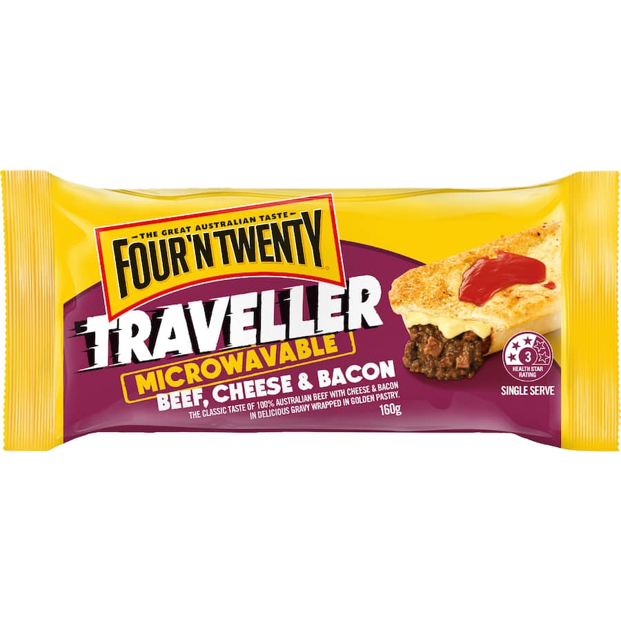 Four'n Twenty Frozen Pie Traveller Beef Cheese & Bacon