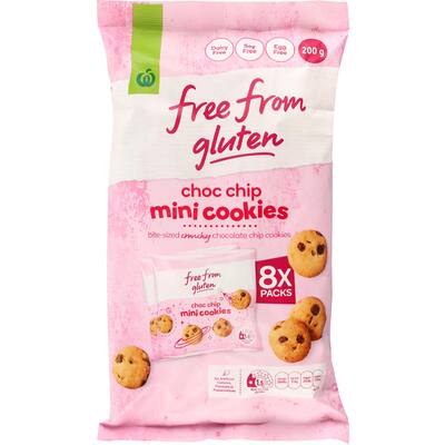 woolworths free from gluten mini cookies choc chip