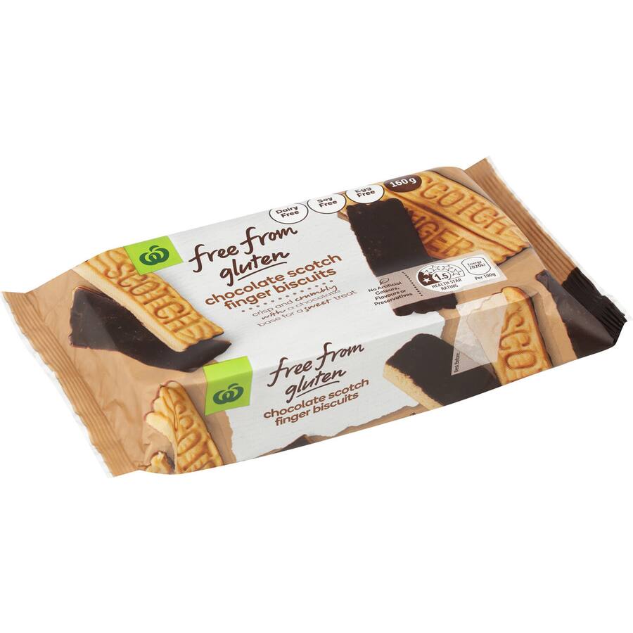Woolworths Free From Gluten Chocolate Biscuits Scotch Fingers