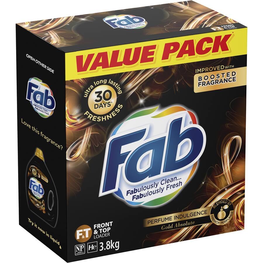 Fab Laundry Detergent Powder Perfume Indulgence Gold