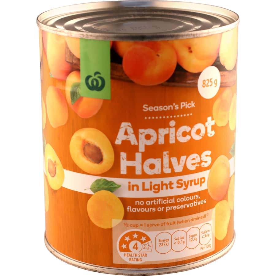 Woolworths Apricots Halves In Light Syrup
