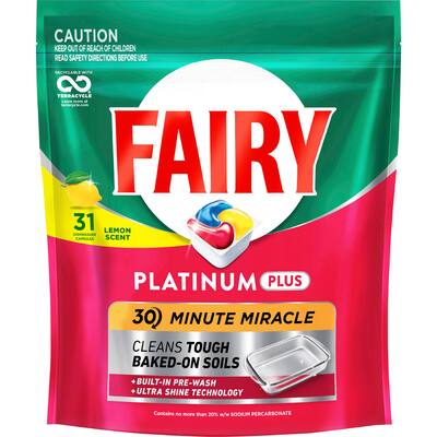 fairy platinum plus dishwasher capsules lemon