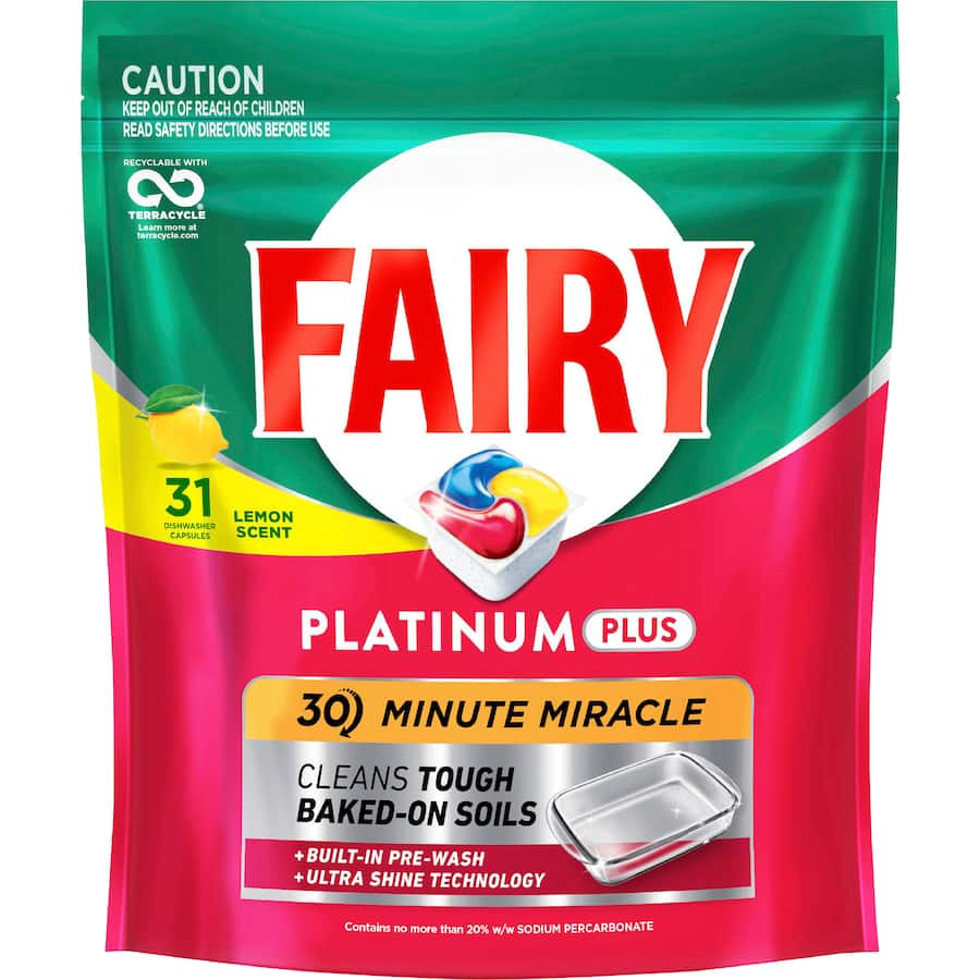 Fairy Platinum Plus Dishwasher Capsules Lemon
