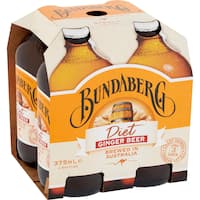 Bundaberg Diet Ginger Beer Bottles (4 x 375ml)