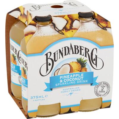 bundaberg soft drink sparkling pineapple & coconut
