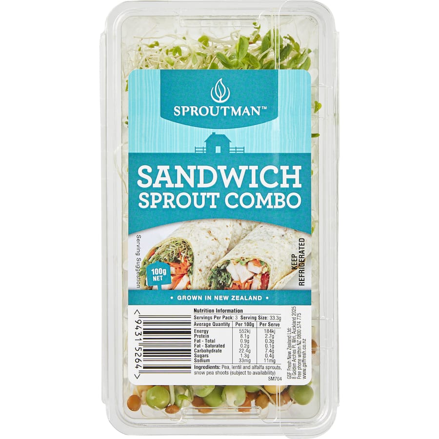 Sproutman Fresh Vegetable Sprouts Sandwich