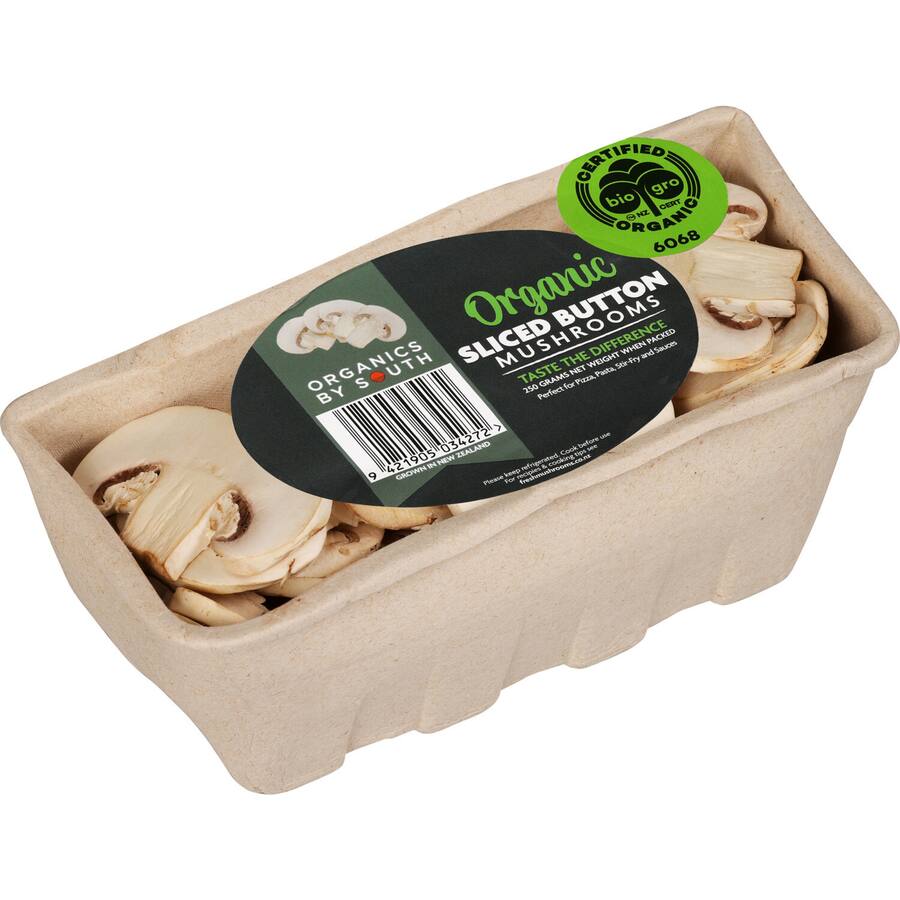 Organics By South Fresh Vegetable Mushrooms White Sliced
