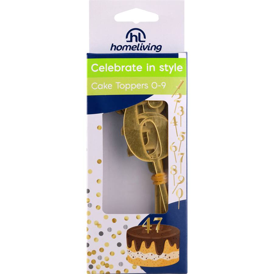 Homeliving Cake Topper Gold 0-9