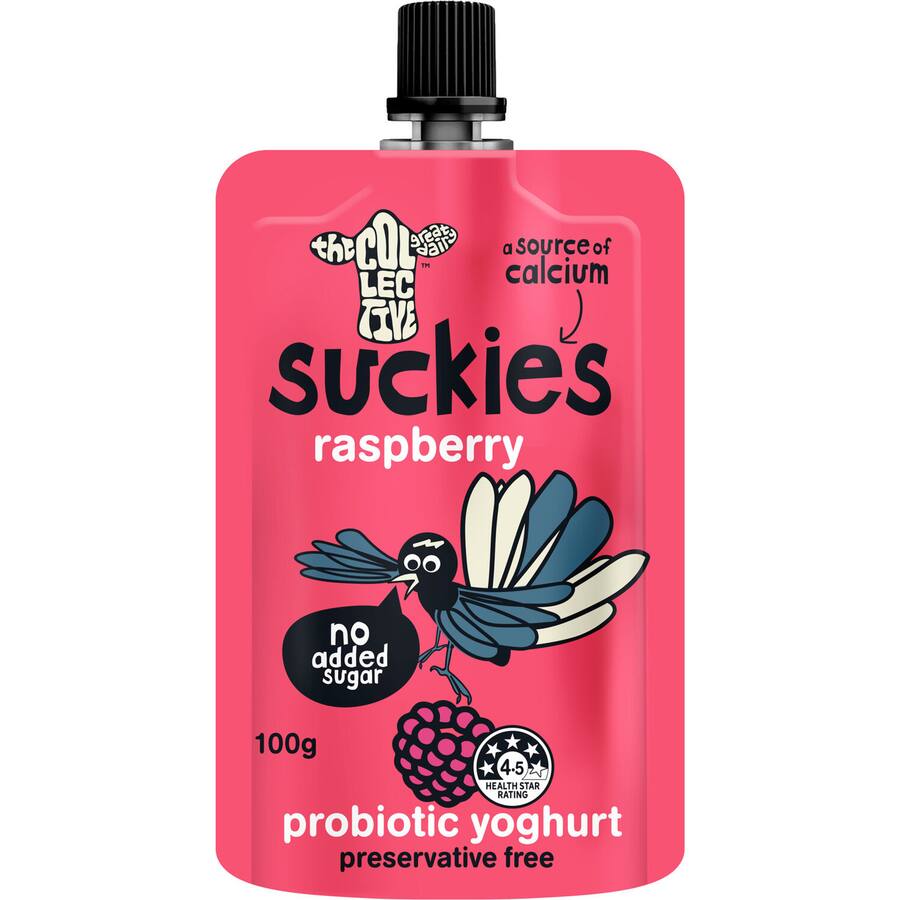 The Collective Suckies Kids Probiotic Yoghurt Pouch Raspberry
