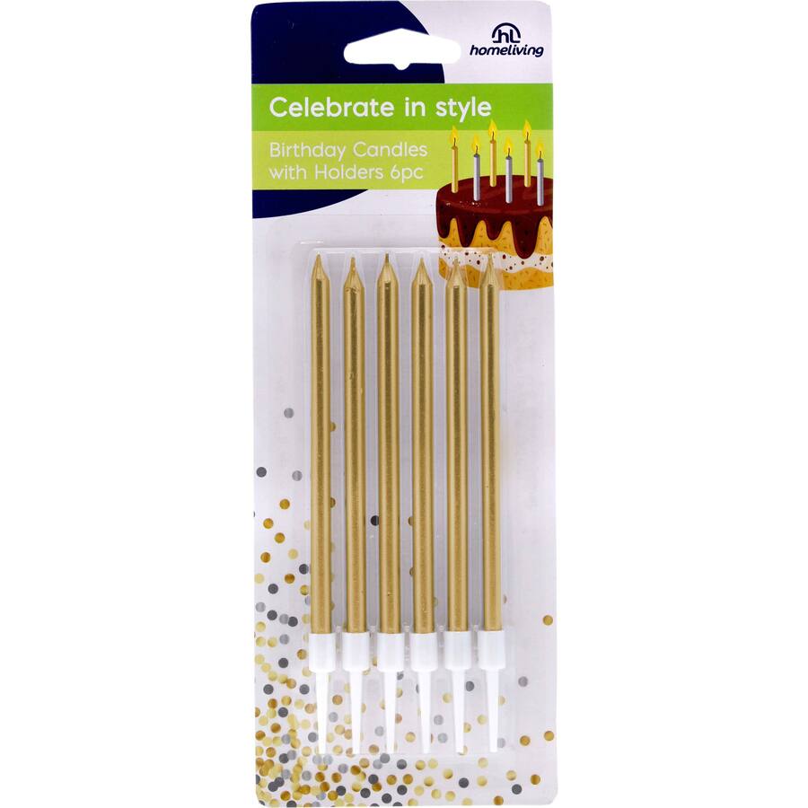 Home Living Birthday Candle Gold Or Silver With Holders
