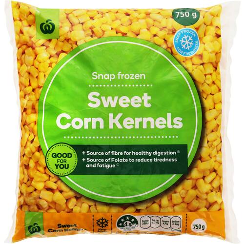 Woolworths Frozen Sweet Corn Kernels 750g bunch