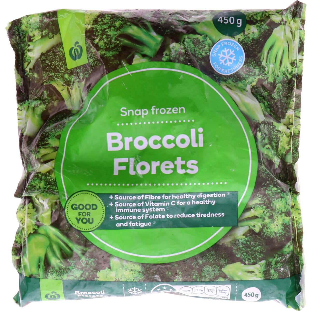 Woolworths Frozen Broccoli Florets 450g bunch