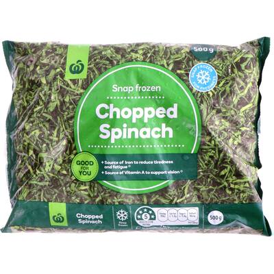 woolworths frozen chopped spinach 