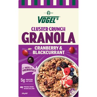 vogels cluster crunch granola cranberry blackcurrant