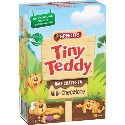 arnotts tiny teddy biscuits 1/2 chocolate teddies