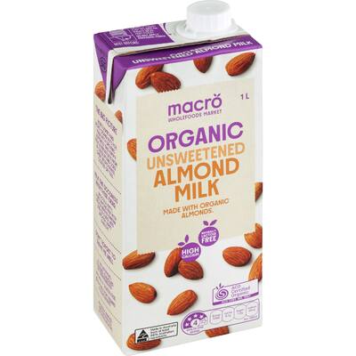 macro organic almond milk unsweetened