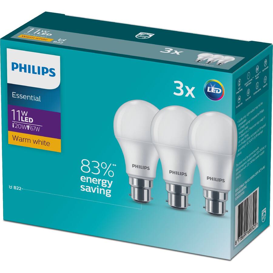 Philips Led Light Bulb 11W 1150Lm B22 Warm White