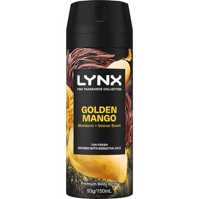 lynx fine fragrance body spray golden mango