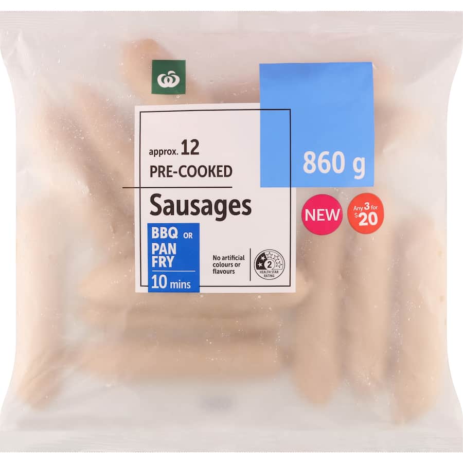 Woolworths Value Sausages Precooked Chicken