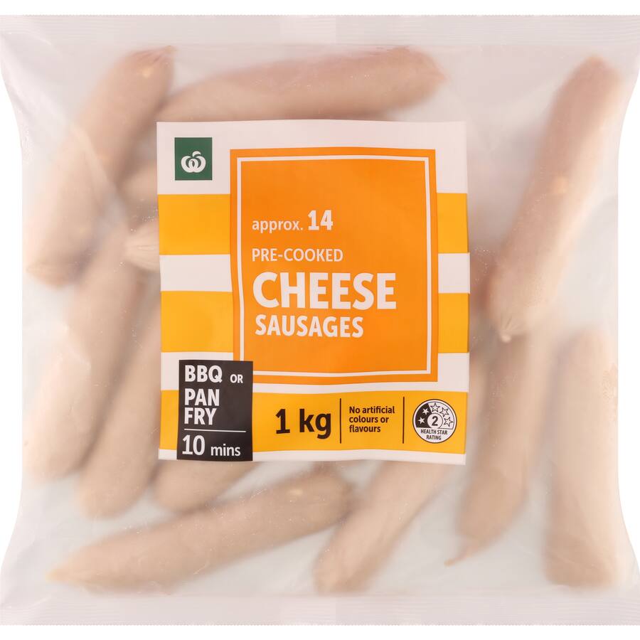 Woolworths Sausages Precooked Cheese