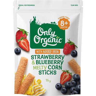 only organic baby snacks strawberry corn sticks