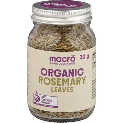macro organic rosemary leaves